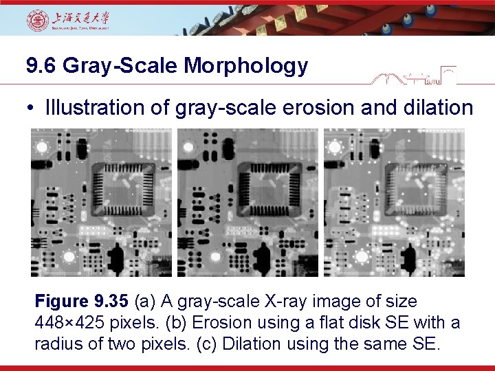 9. 6 Gray-Scale Morphology • Illustration of gray-scale erosion and dilation Figure 9. 35