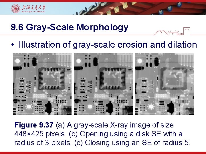 9. 6 Gray-Scale Morphology • Illustration of gray-scale erosion and dilation Figure 9. 37