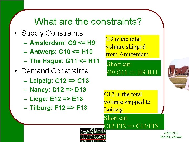 What are the constraints? • Supply Constraints G 9 is the total – Amsterdam: What are the constraints? • Supply Constraints G 9 is the total – Amsterdam: