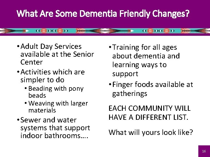 What Are Some Dementia Friendly Changes? • Adult Day Services available at the Senior