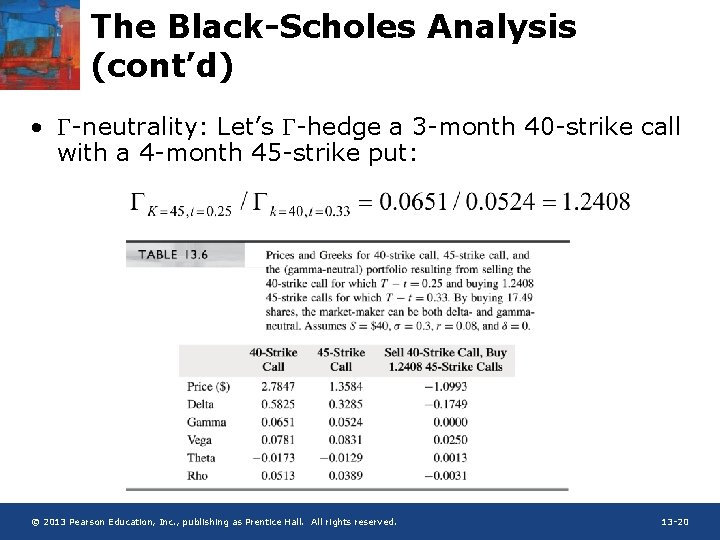 The Black-Scholes Analysis (cont’d) • -neutrality: Let’s -hedge a 3 -month 40 -strike call