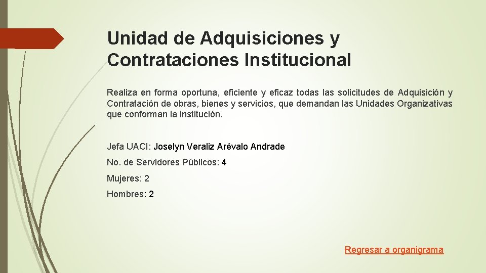 Unidad de Adquisiciones y Contrataciones Institucional Realiza en forma oportuna, eficiente y eficaz todas