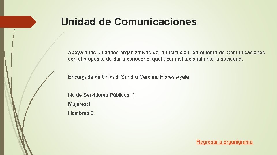 Unidad de Comunicaciones Apoya a las unidades organizativas de la institución, en el tema