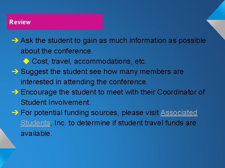 Review ➔ Ask the student to gain as much information as possible about the Review ➔ Ask the student to gain as much information as possible about the