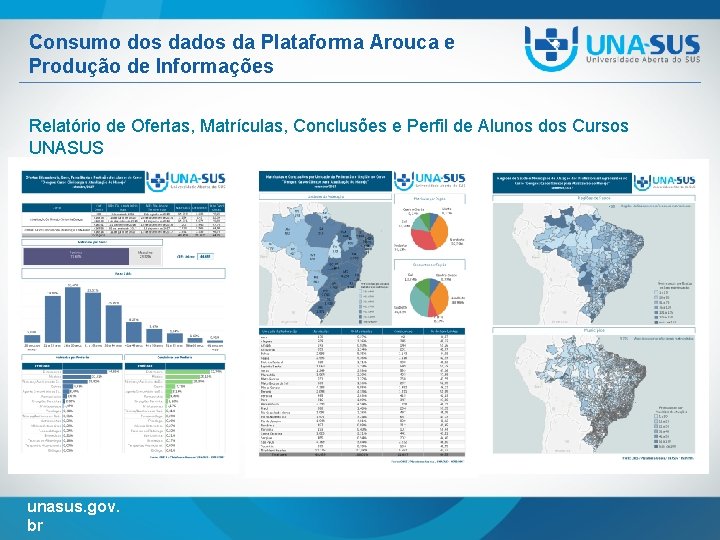 Consumo dos da Plataforma Arouca e Produção de Informações Relatório de Ofertas, Matrículas, Conclusões