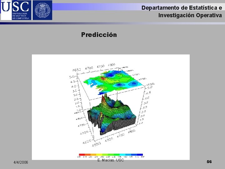 Departamento de Estatística e Investigación Operativa Predicción 4/4/2006 E. Macias. USC 56 