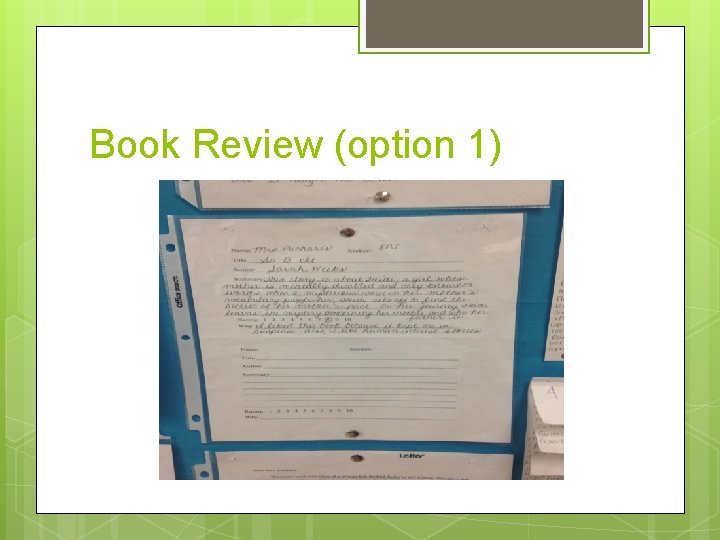 Book Review (option 1) 