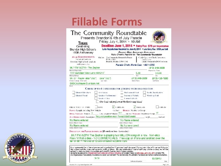 Fillable Forms 