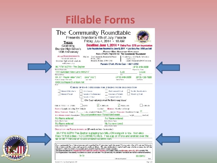 Fillable Forms 