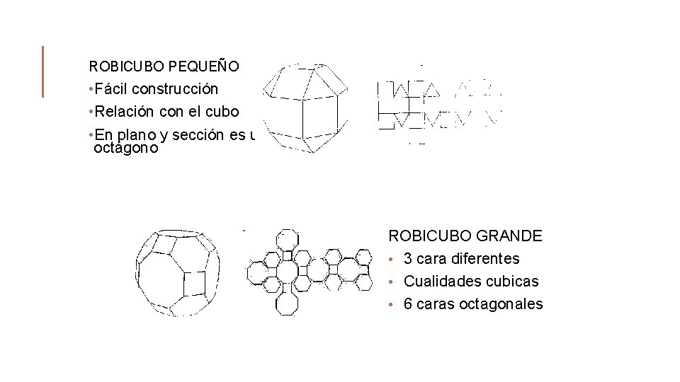 ROBICUBO PEQUEÑO • Fácil construcción • Relación con el cubo • En plano y