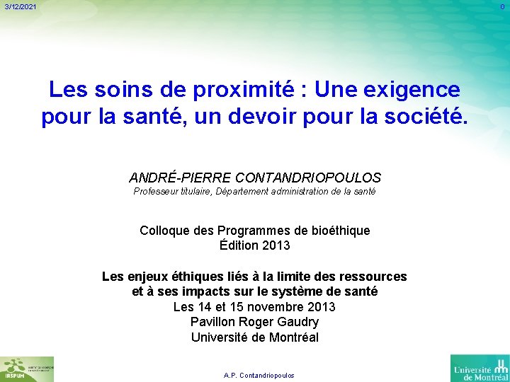 3/12/2021 0 Les soins de proximité : Une exigence pour la santé, un devoir