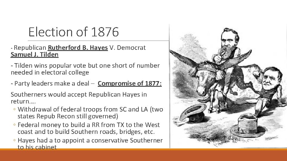 Election of 1876 - Republican Rutherford B. Hayes V. Democrat Samuel J. Tilden -