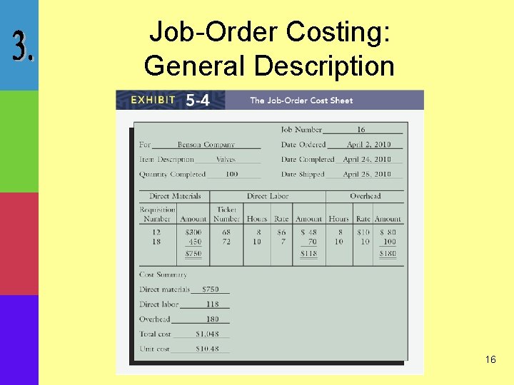 Job-Order Costing: General Description 16 