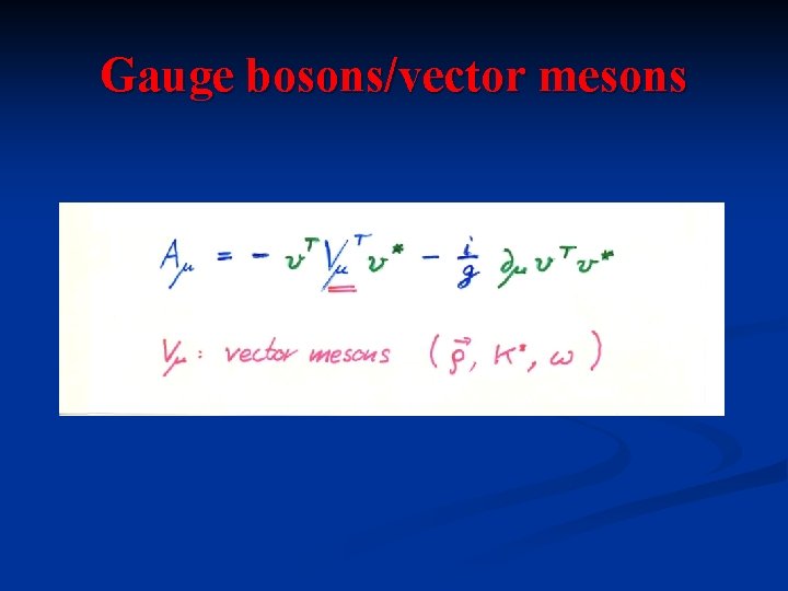 Gauge bosons/vector mesons 