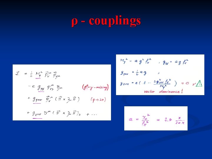 ρ - couplings 