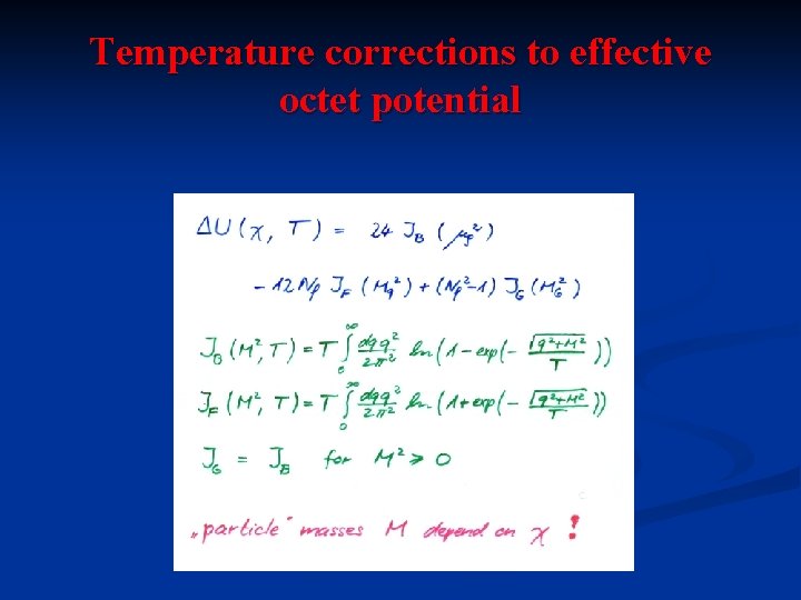 Temperature corrections to effective octet potential 
