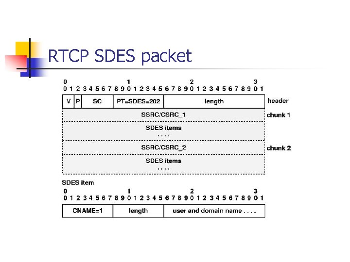 RTCP SDES packet 