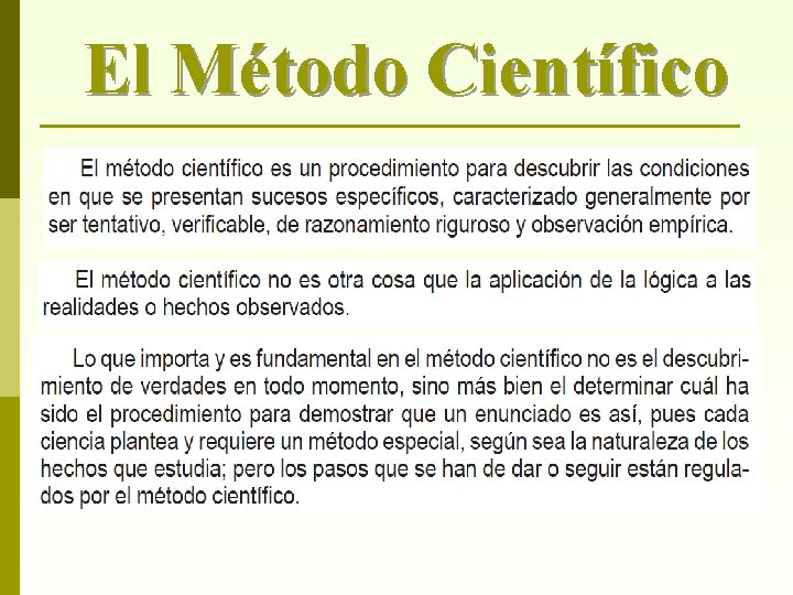 El Método Científico 