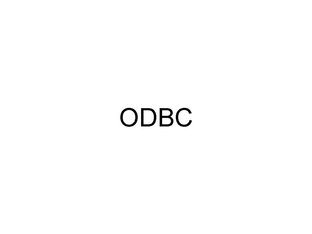 ODBC 