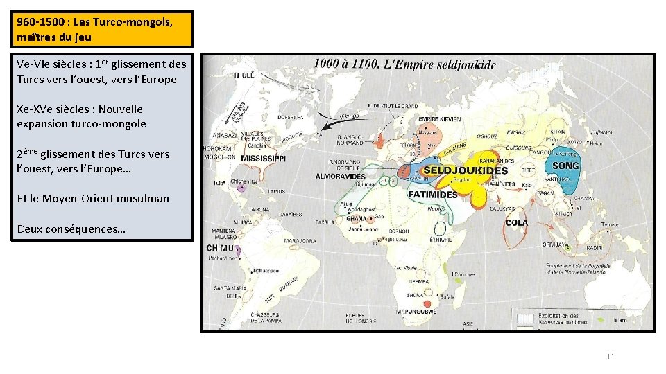 960 -1500 : Les Turco-mongols, maîtres du jeu Ve-VIe siècles : 1 er glissement