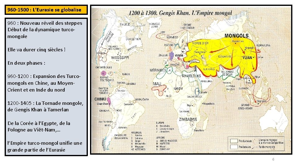 960 -1500 : L’Eurasie se globalise 960 : Nouveau réveil des steppes Début de