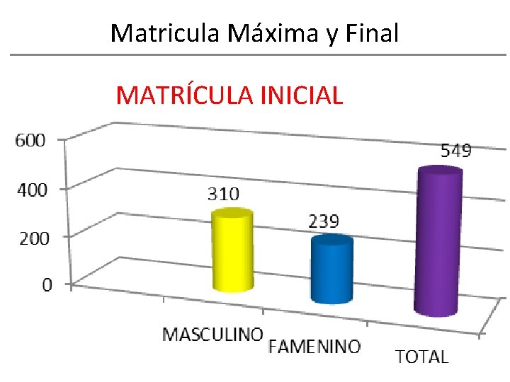 Matricula Máxima y Final MATRÍCULA INICIAL 