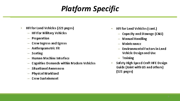 Platform Specific • HFI for Land Vehicles (221 pages) – HFI for Military Vehicles