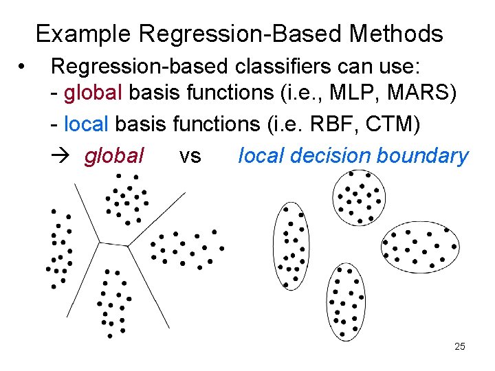 Example Regression-Based Methods • Regression-based classifiers can use: - global basis functions (i. e. Example Regression-Based Methods • Regression-based classifiers can use: - global basis functions (i. e.