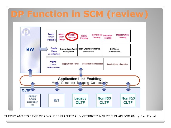 DP Function in SCM (review) THEORY AND PRACTICE OF ADVANCED PLANNER AND OPTIMIZER IN