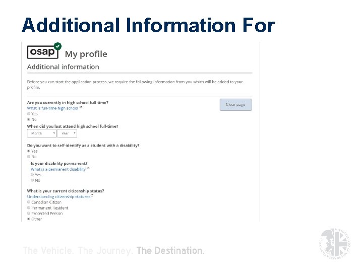 Additional Information For Profile Additional Information For Profile