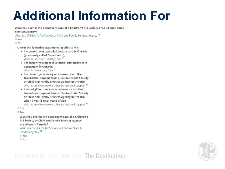 Additional Information For Profile Additional Information For Profile