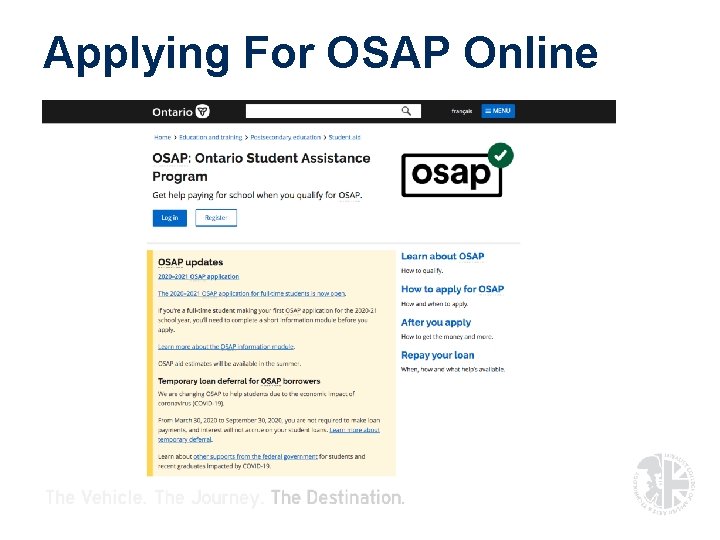 Applying For OSAP Online Applying For OSAP Online