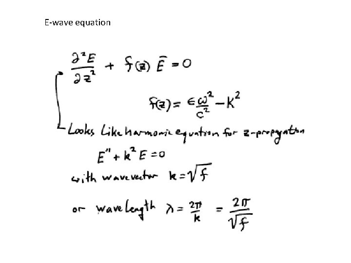 E-wave equation 