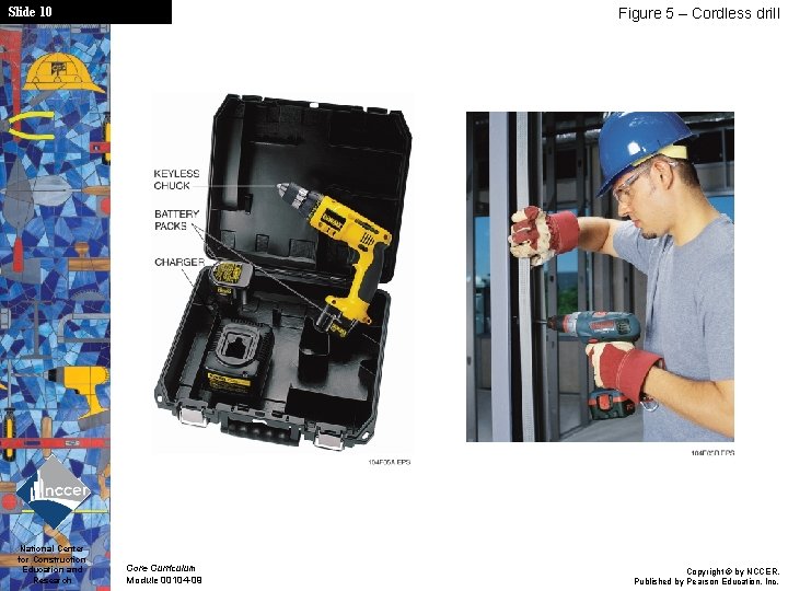 Slide 10 National Center for Construction Education and Research Figure 5 – Cordless drill