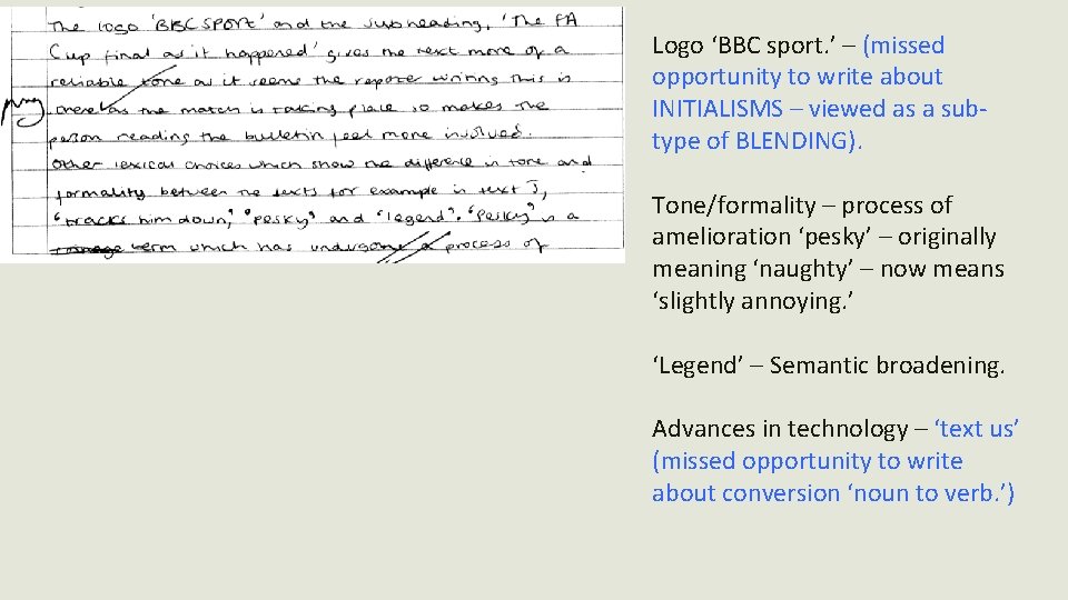 Logo ‘BBC sport. ’ – (missed opportunity to write about INITIALISMS – viewed as