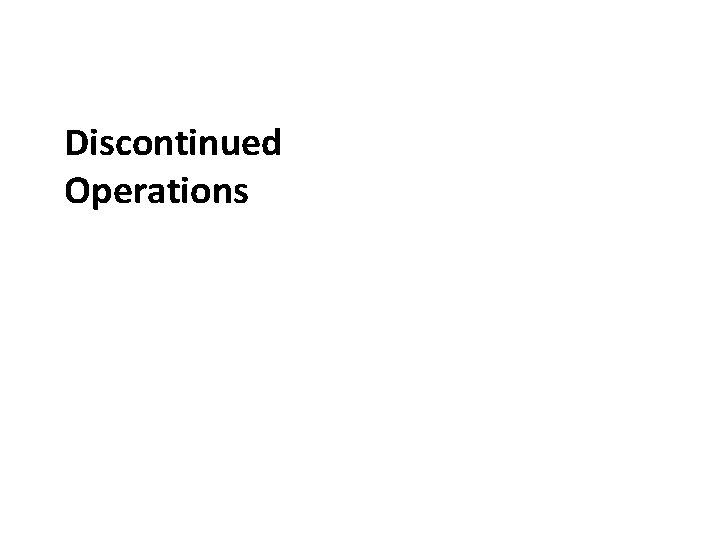 Discontinued Operations 