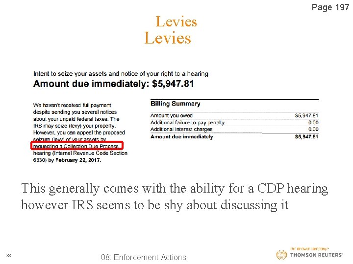 Page 197 Levies This generally comes with the ability for a CDP hearing however