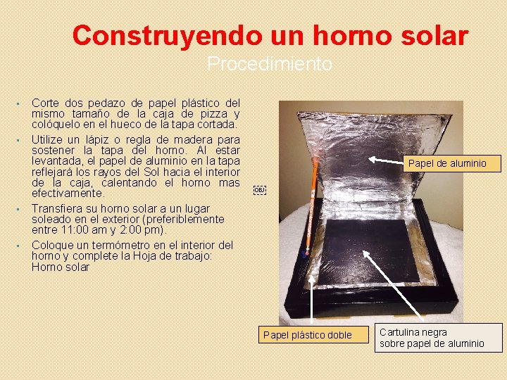 Construccin de un horno solar Energa radiante a