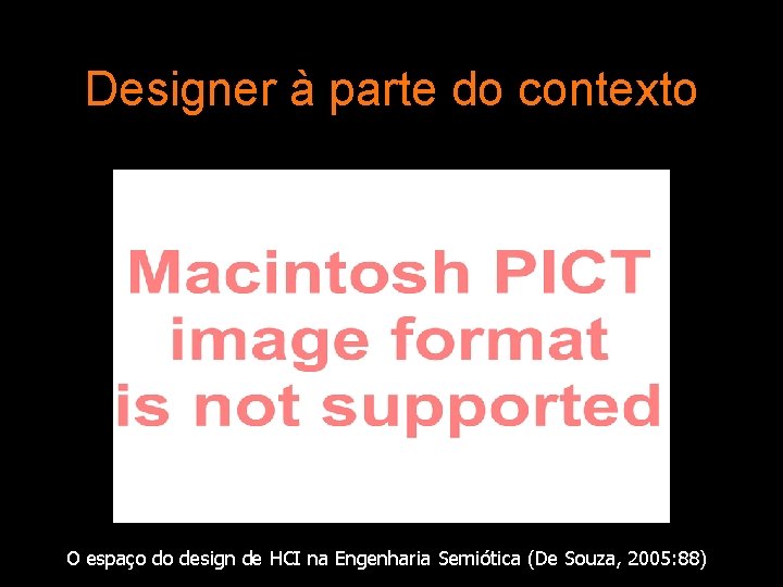 Designer à parte do contexto O espaço do design de HCI na Engenharia Semiótica