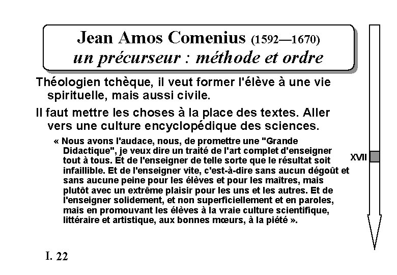 Jean Amos Comenius (1592— 1670) un précurseur : méthode et ordre Théologien tchèque, il