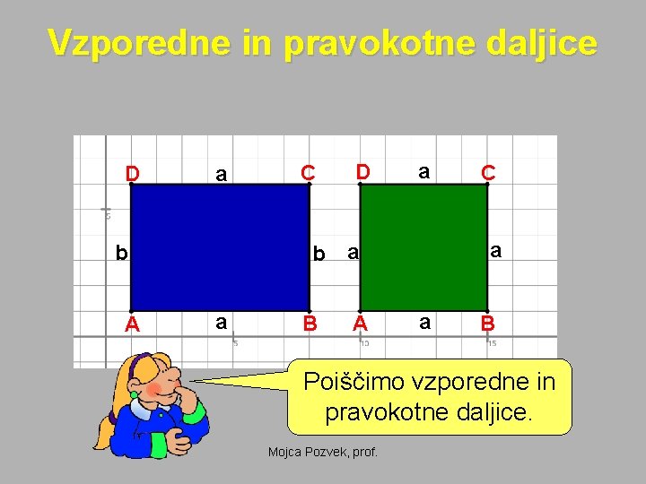 Vzporedne in pravokotne daljice D a a B A C a b A C