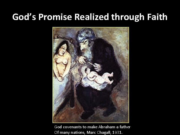 God’s Promise Realized through Faith God covenants to make Abraham a father Of many