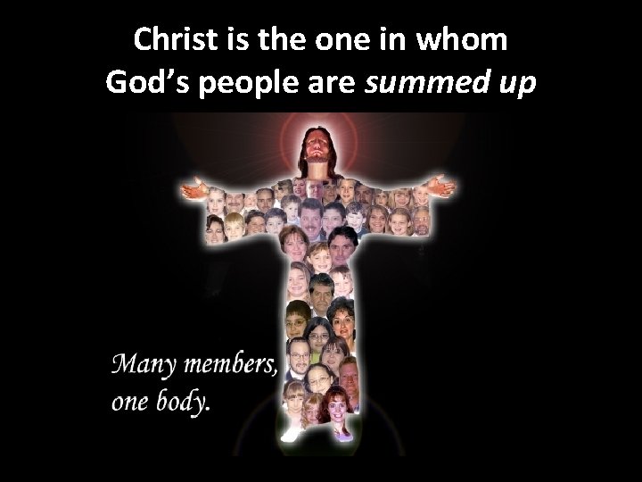 Christ is the one in whom God’s people are summed up 