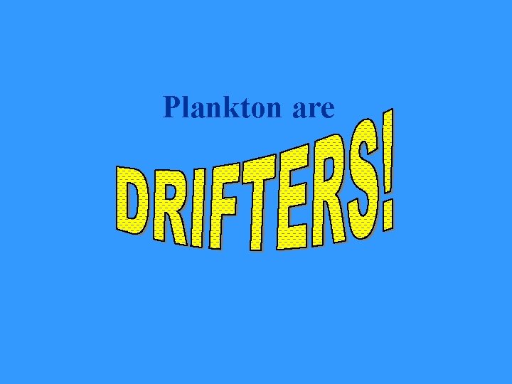 Plankton are 