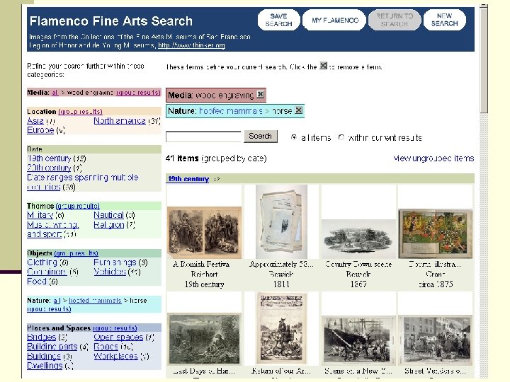 Use in Browsing Interfaces like Flamenco 