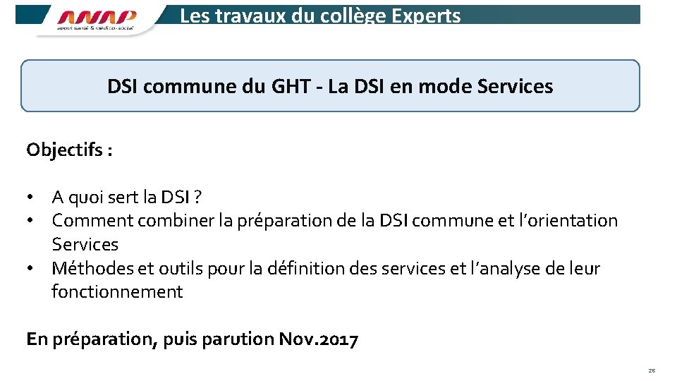 Les travaux du collège Experts DSI commune du GHT - La DSI en mode
