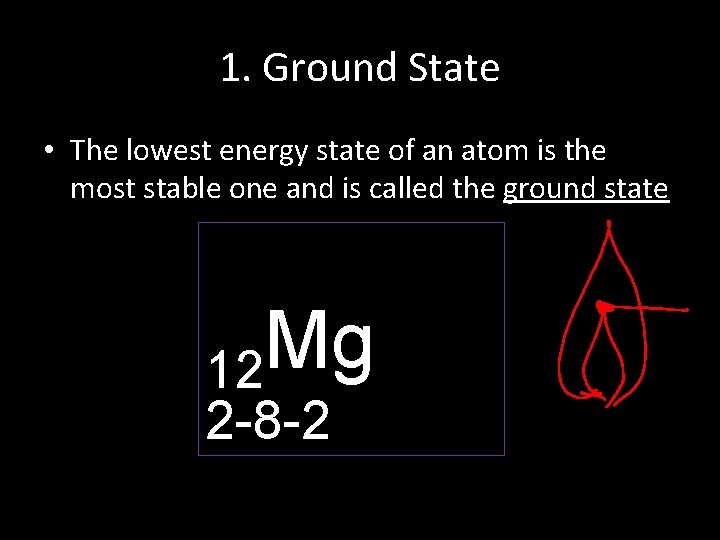 1. Ground State • The lowest energy state of an atom is the most 1. Ground State • The lowest energy state of an atom is the most