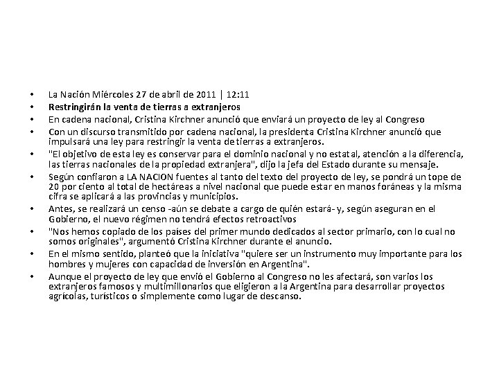  • • • La Nación Miércoles 27 de abril de 2011 | 12: