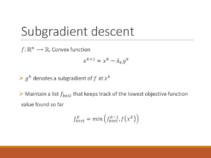 Subgradient descent 