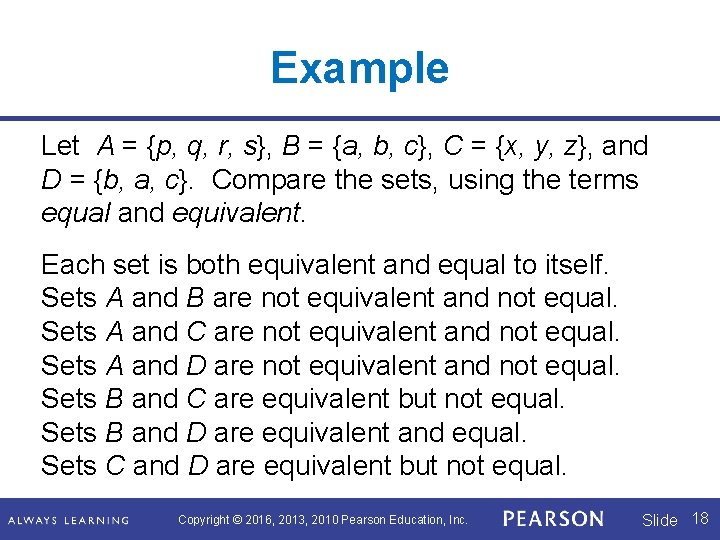 Example Let A = {p, q, r, s}, B = {a, b, c}, C